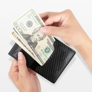 Alternative view of Men's Slim Wallet, RFID Metal Aluminum Shell Men's Automatic Card Ejection Wallet Card Holder