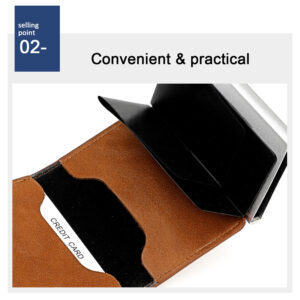 Alternative view of Brown Wallet, Men's Blocking Card Holder  Wallet With Hasp Closure,Credit Gifts For Men