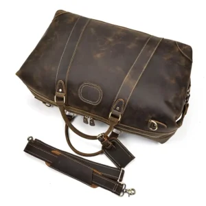 Alternative view of First-Layer Cowhide Leather Duffel — Travel Bag for Men