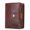 First-Layer Cowhide Wallet — RFID-Protected Trifold