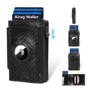 Men's Slim Wallet, RFID Metal Aluminum Shell Men's Automatic Card Ejection Wallet Card Holder