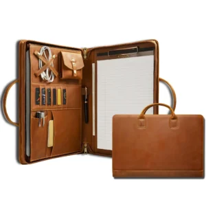 Full-Grain Crazy Horse Leather Briefcase — Vintage