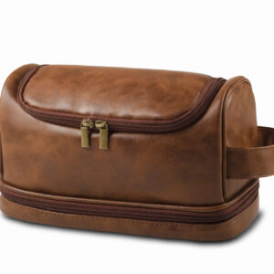 Waxed PU Leather Toiletry Bag — Travel Essentials