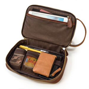 Alternative view of Crazy Horse Leather Toiletry Bag — Vintage Travel Organizer