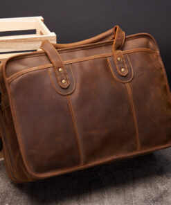 Crazy Horse Leather Briefcase — Professional Retro Edition